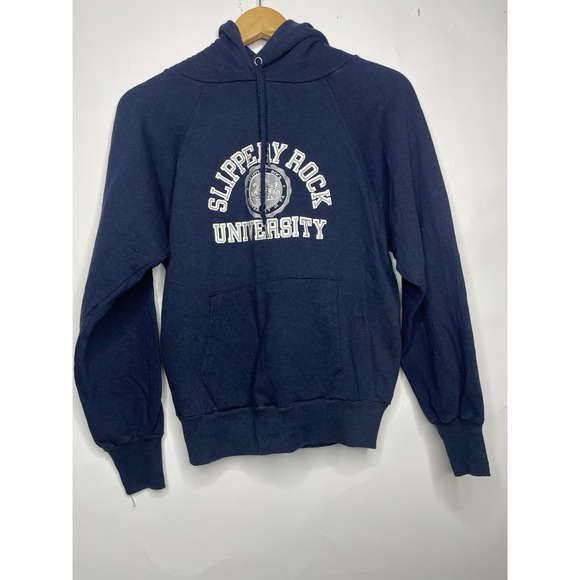Vintage Other - Vintage Slippery Rock University Hoodie Size Medium Blue Pullover College 80s 90